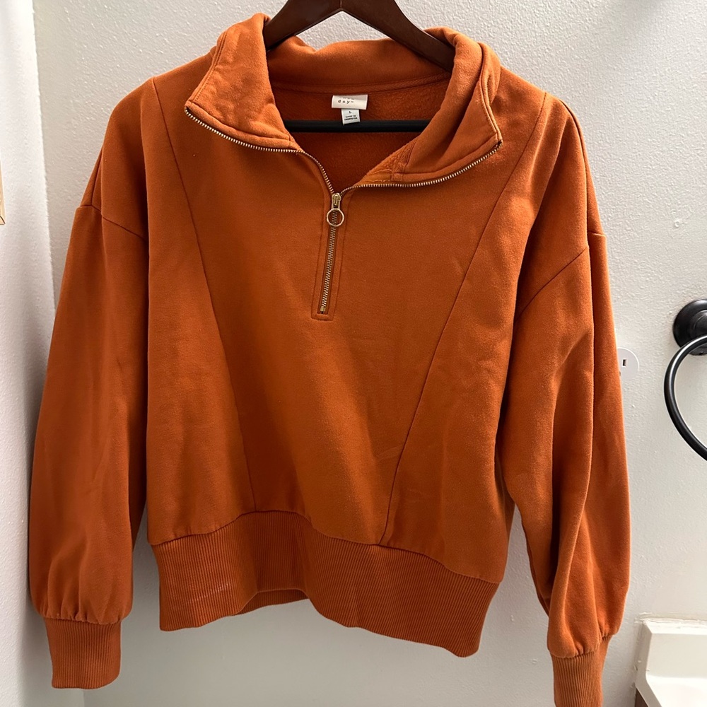a new day Men's Half-Zip Pullover Sweater - Rust Orange